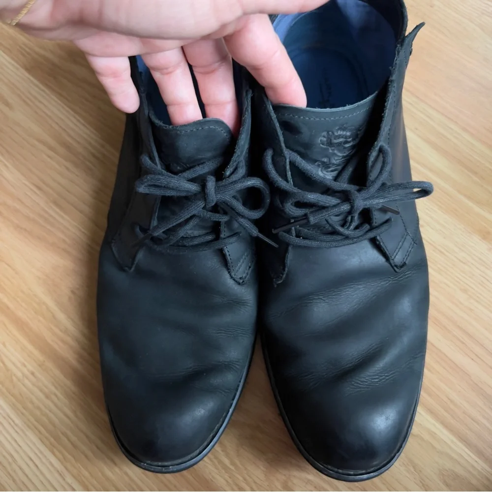 Mark Nason Men Loretto Black Nubuck Leather boot US 11.5 Ankle Chukka Lace-Up